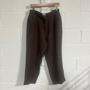 Gap Vintage Brown 100% Linen Trousers Sz 32x30